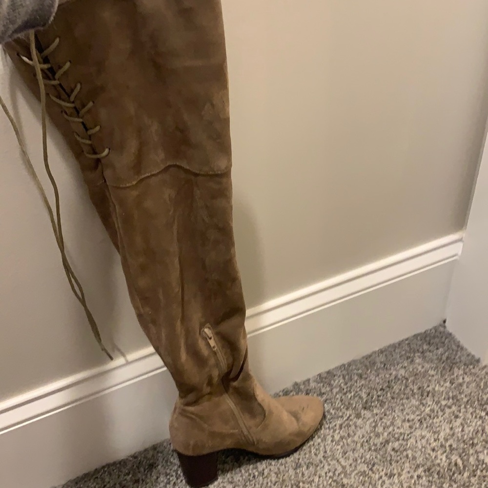 Knee high suede boots